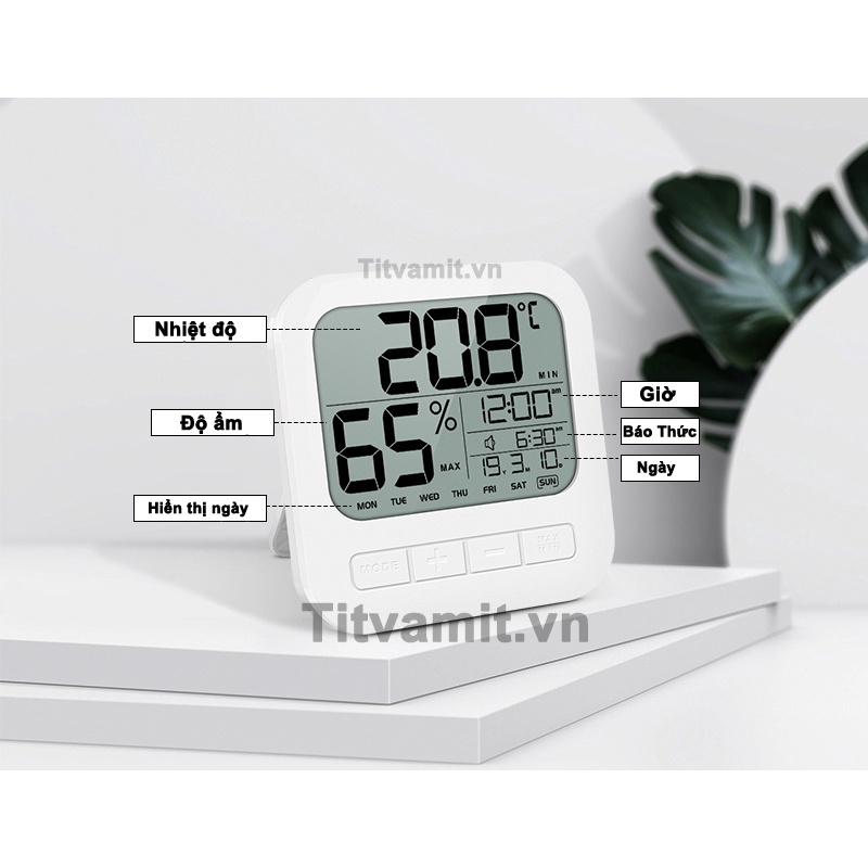 [Tặng kèm Pin] Nhiệt ẩm kế điện tử đo nhiệt độ và độ ẩm phòng ngủ cho bé