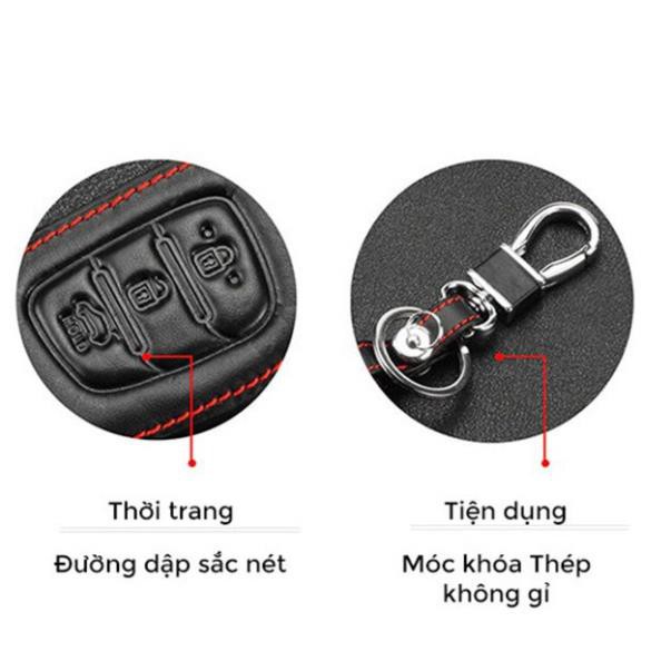 Bao Da Chìa Khóa Hyundai I10, I20, Elantra Tặng Móc Chìa Khóa R02