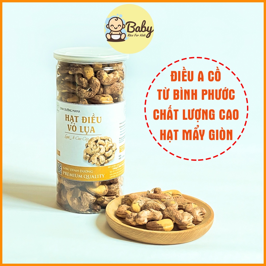 Hạt Điều Rang Muối Nguyên Hạt Bình Phước Giòn Thơm Ngậy Hũ 500G Giàu Dinh Dưỡng BabyRice 110