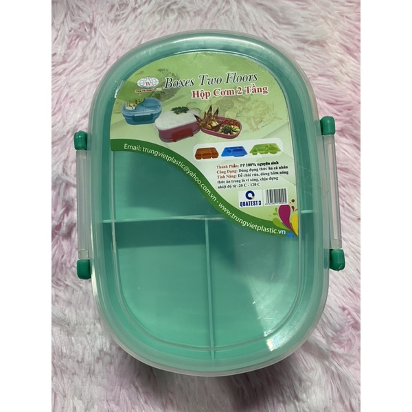 HỘP CƠM 2Ngăn Chữ Nhật Trung Việt