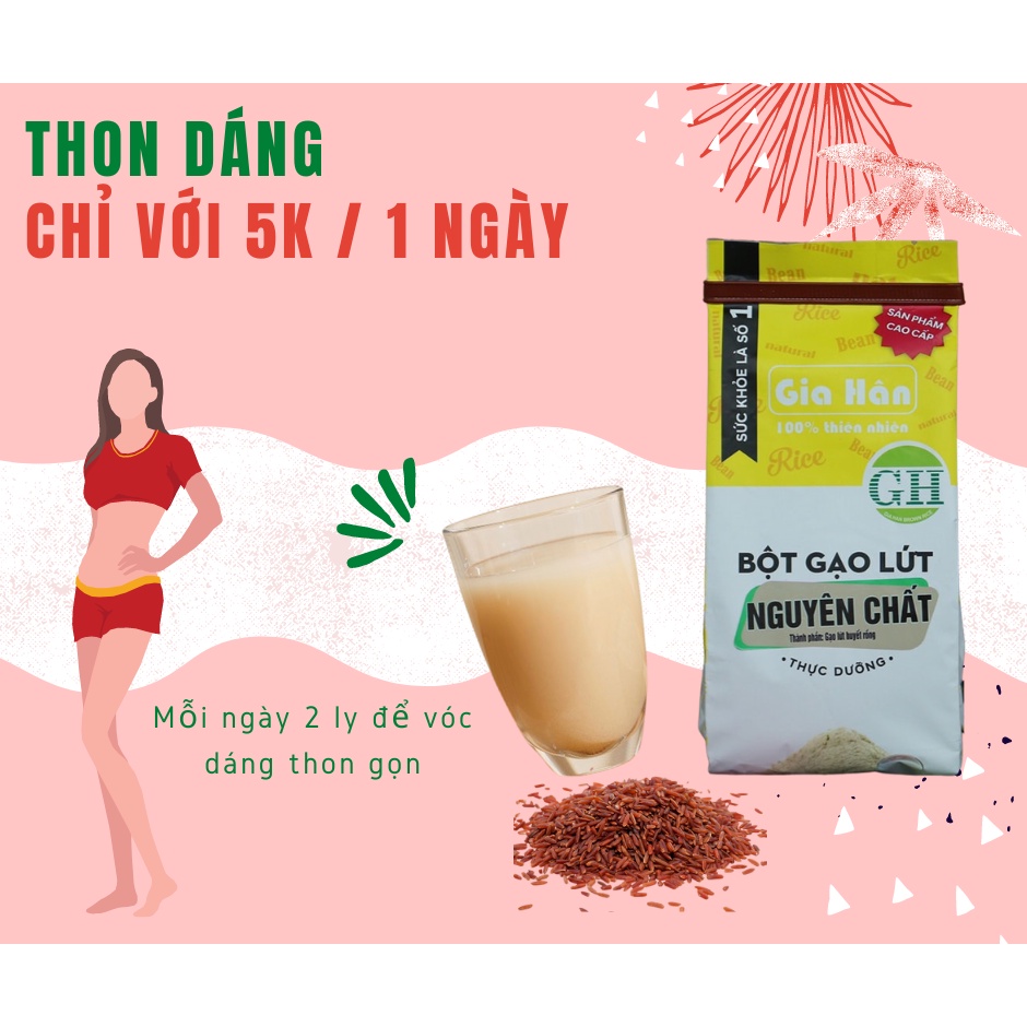 [ HCM Giao Hỏa Tốc] Bột Gạo Lứt Nguyên Chất Gia Hân 500g. Thích Hợp Cho Người Giảm Cân, Ăn Kiêng, Tiểu Đường, Tim Mạch