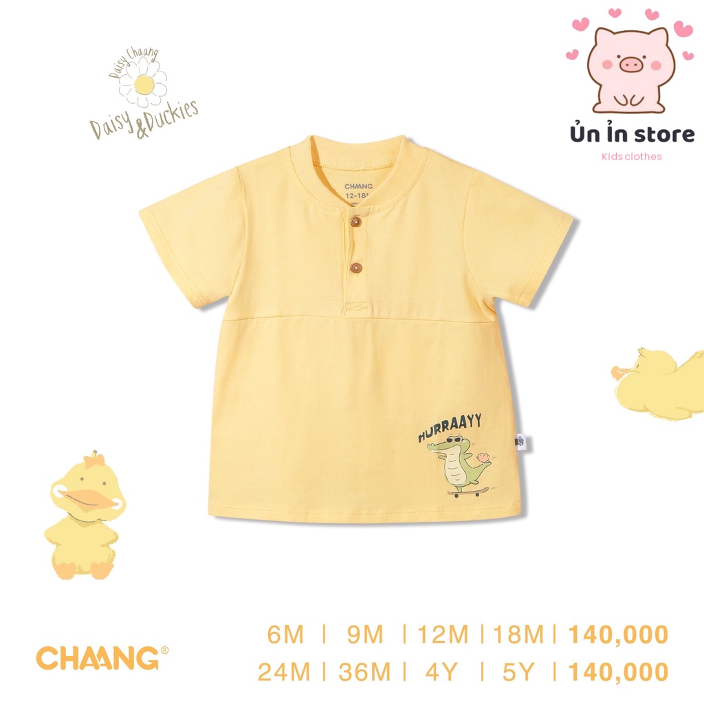 Chaang Áo cộc tay cổ trụ cho bé Lake vàng