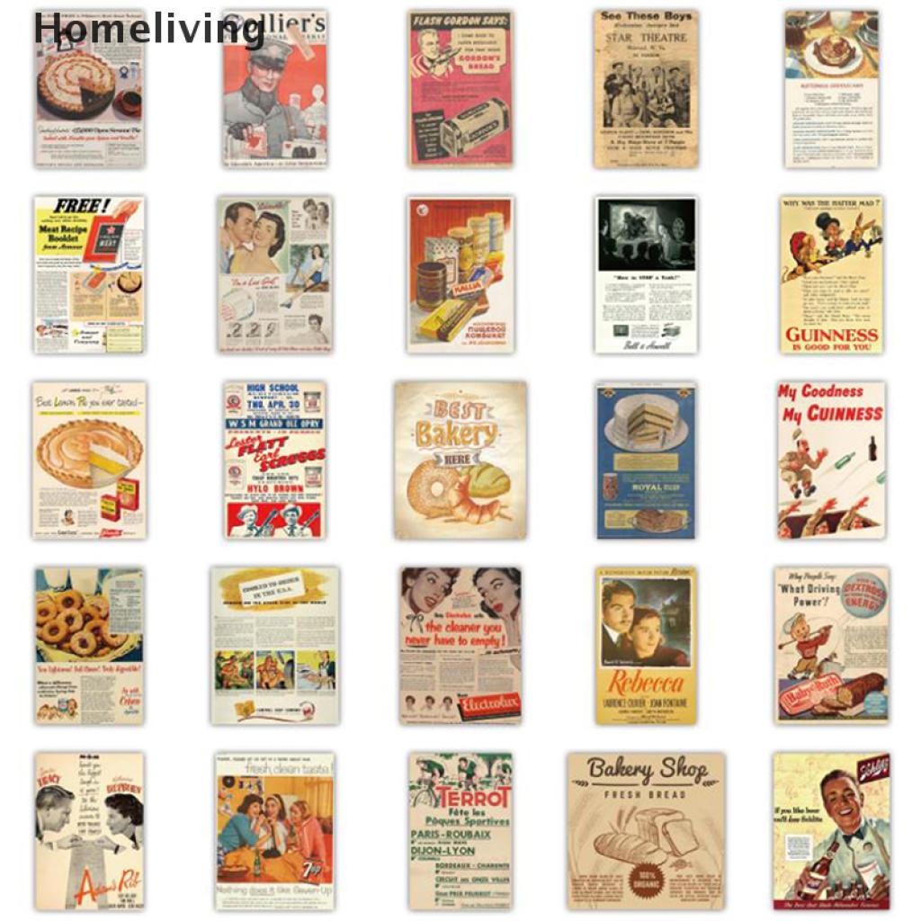 Bộ 50 Miếng Dán Trang Trí Nón Bảo Hiểm / Đàn Ghi Ta Phong Cách Âu Mỹ Cổ Điển