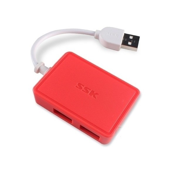 Hub USb bộ chia tín hiệu USB 2.0  từ 1 ra 4 cổng SSK SHU 200 màu trắng, đen