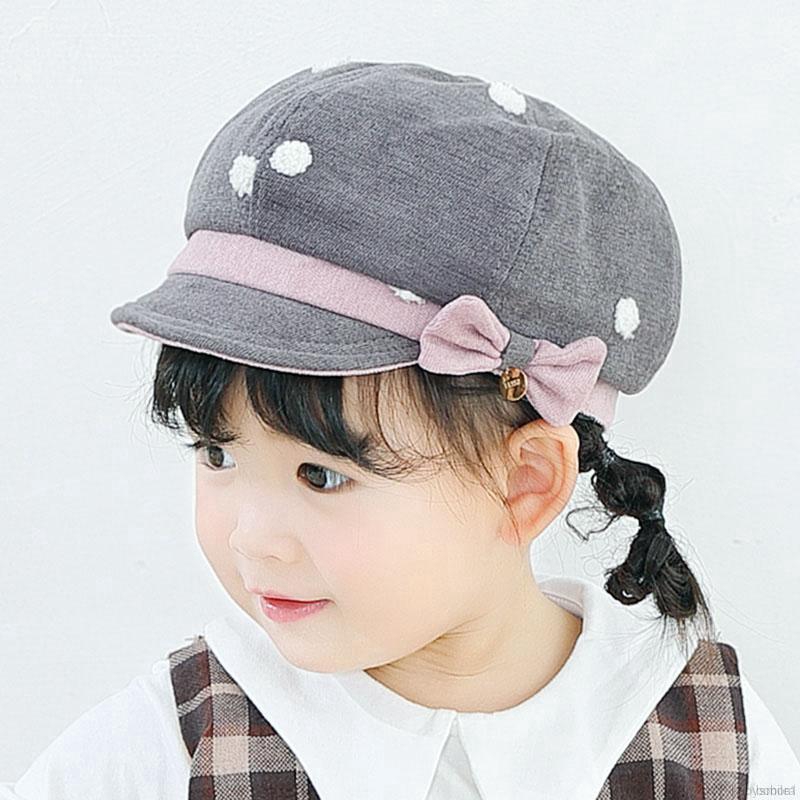 Mũ Beret Thắt Nơ Xinh Xắn Cho Bé Gái