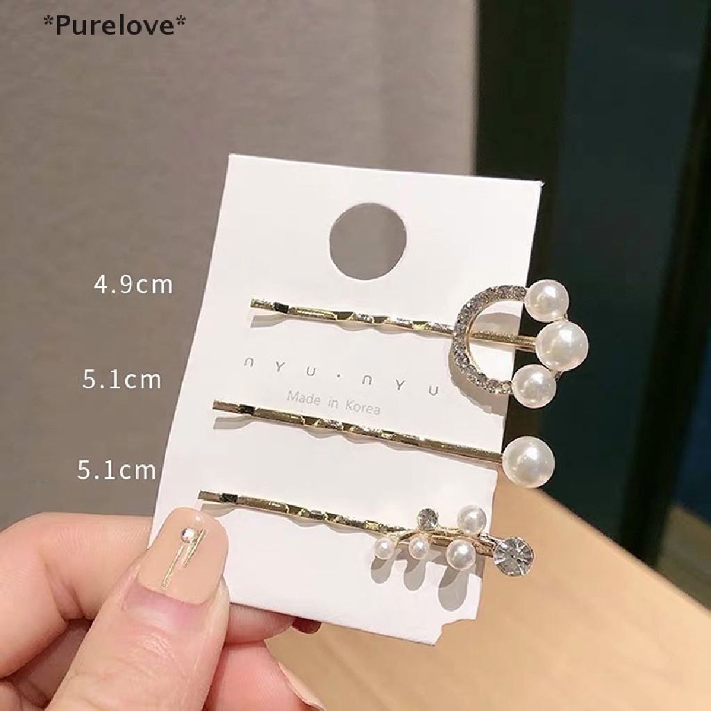 Set 3 Kẹp Tóc Đính Đá Phong Cách Hàn Quốc Sang Trọng Cho Nữ