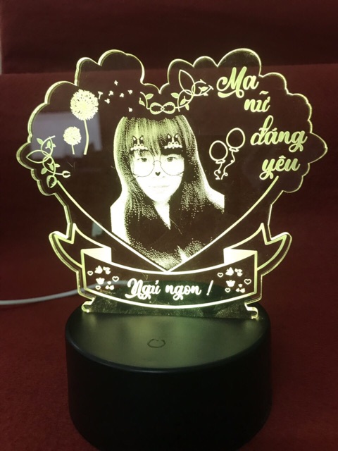 Đèn ngủ khắc hình ảnh theo yêu cầu