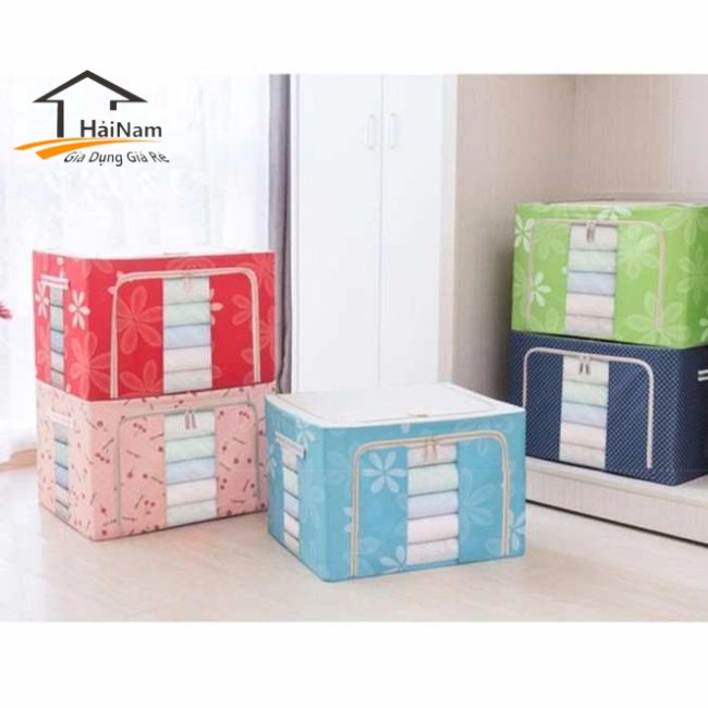 [FREE SHIP] COMBO 2 Túi đựng đồ đa năng có khung sắt( giao màu ngãu nhiên)
