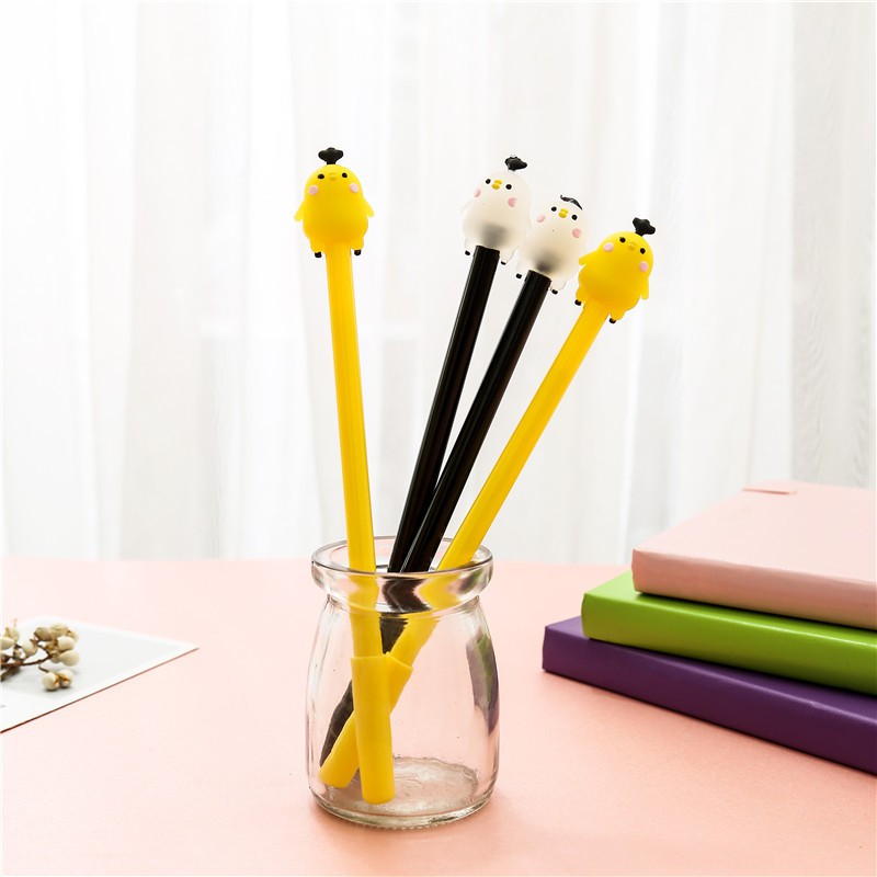 Bút VIẾT GEL MÀU ĐEN 0,38MM; hình bé gà trong suốt cực cute