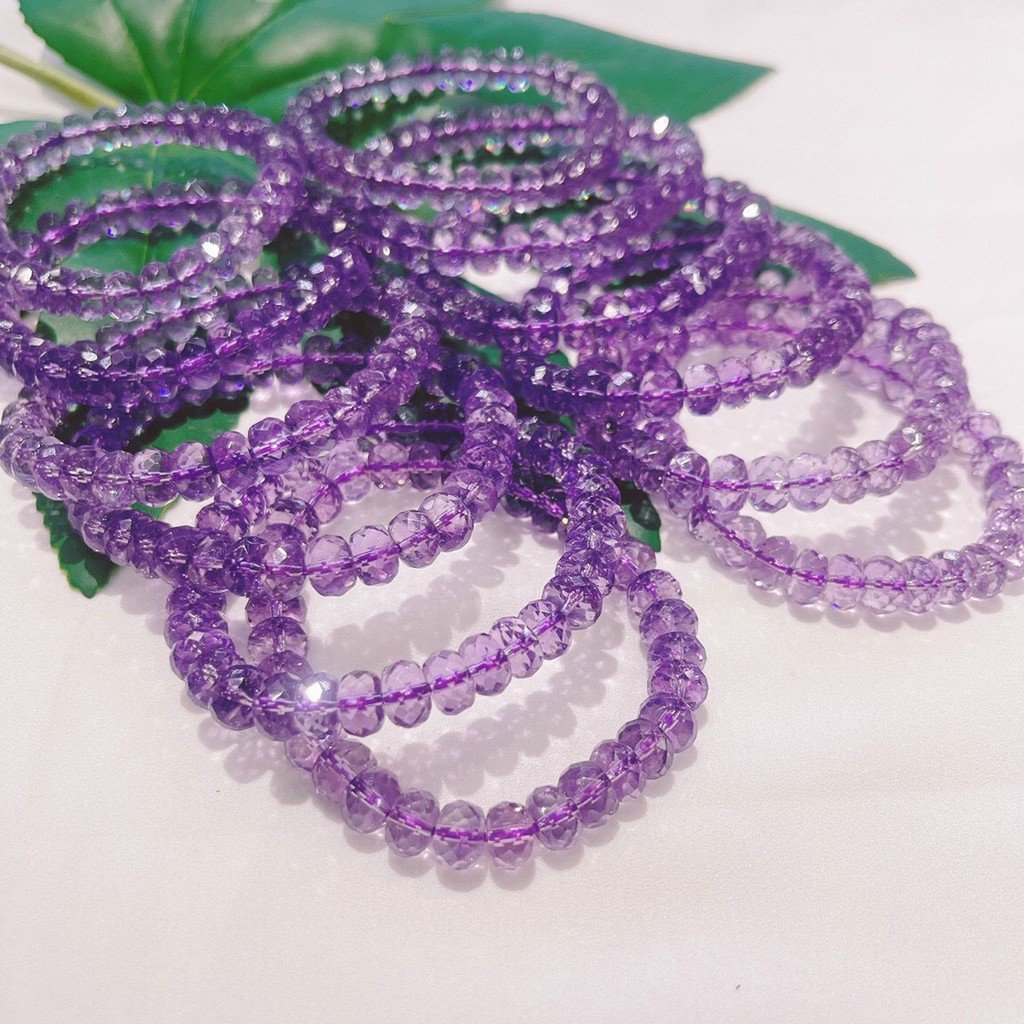 Vòng Tay Thạch A Tím Lavender Cắt Giác Siêu Đẹp Nhiều Size