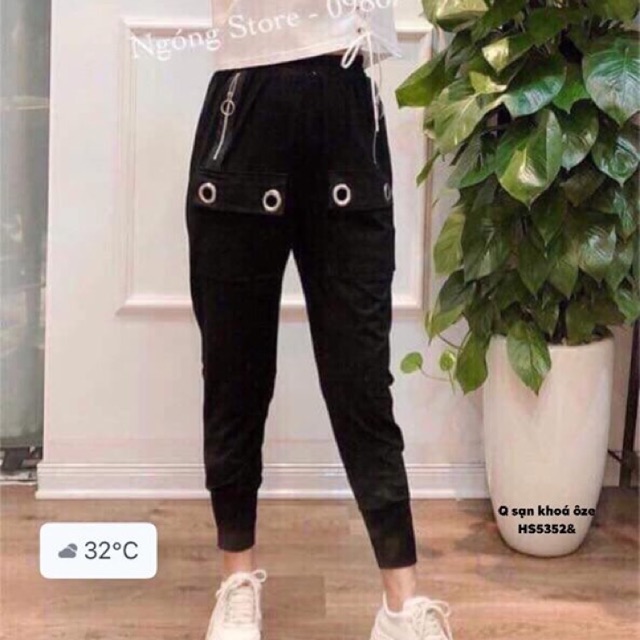 Quần baggy sạn khoá ôze -HS/T