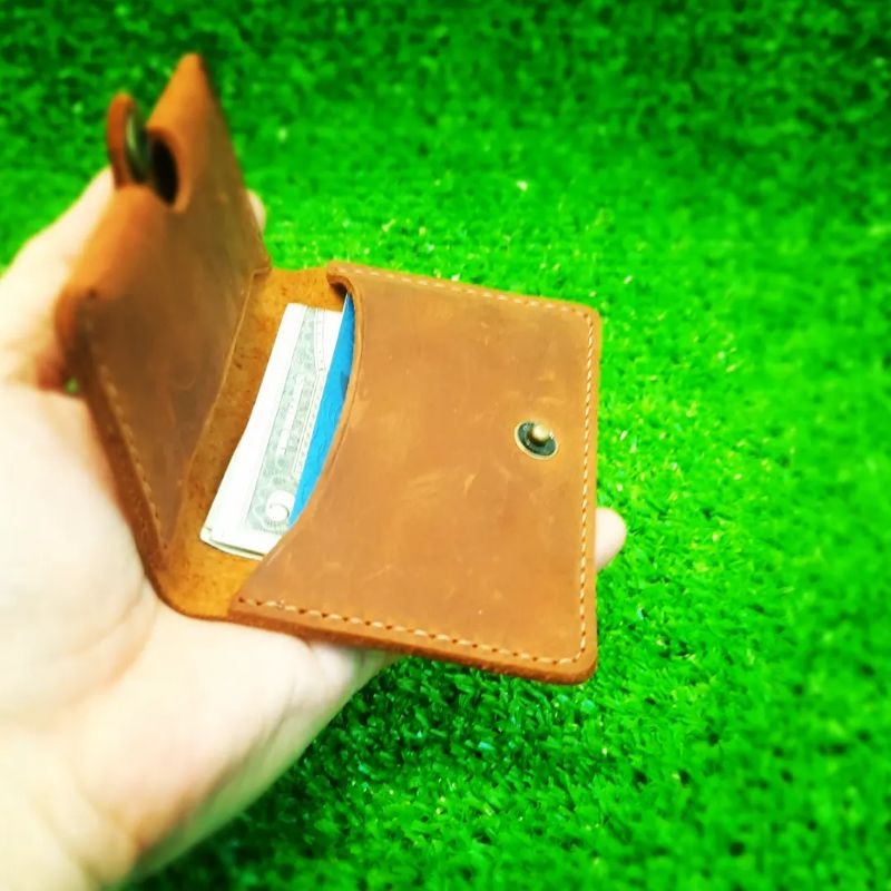 Ví Đựng Thẻ ATM, Thẻ Xe điện tử, Name Card, Nút Búp - đồ da thủ công Handmade