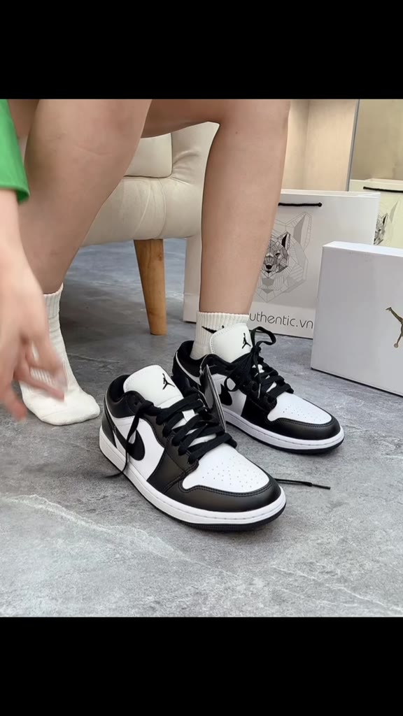 Giày_Jordan1 Low Panda da trơn Season 2023, Giày Jordan cổ thấp nam nữ màu đen trắng bản da trơn basic dễ mix đồ,LylyMeo | BigBuy360 - bigbuy360.vn
