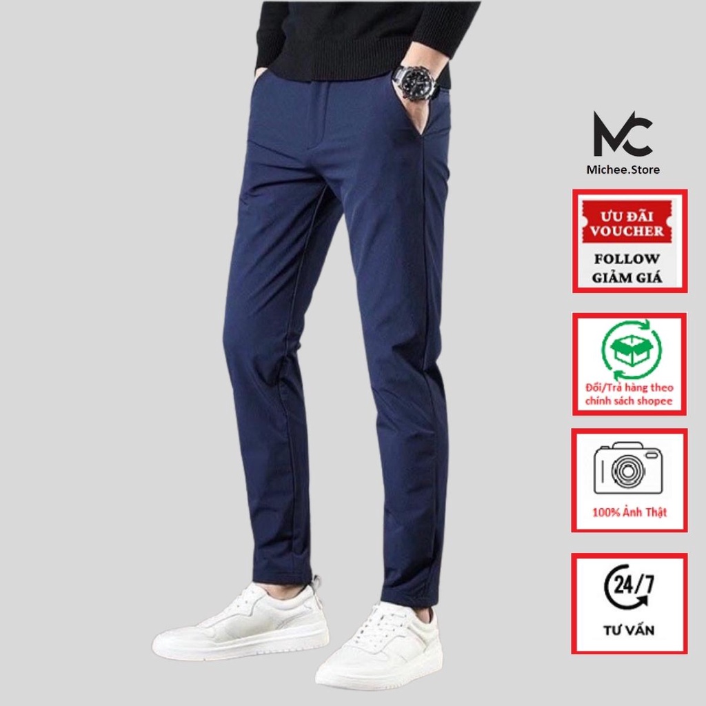 Quần Kaki Nam Chất Cao Cấp Siêu nhẹ Dáng Âu MiChee Phong Cách Công Sở