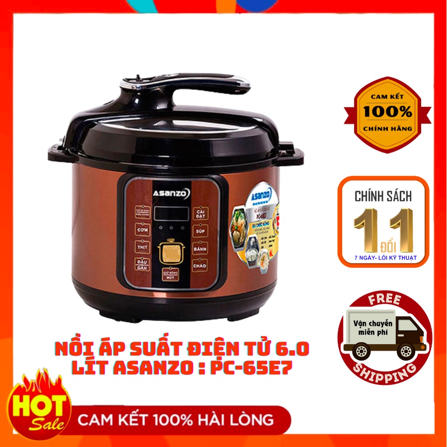 Nồi Ấp Suất Điện Đa Năng Asanzo PC-65E7, điện tử - Gia Dụng Linh Nhi