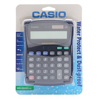 Máy Tính Casio WD-220MS Chống Bám Bẩn - Bàn Phím Có Thể Tháo Rời Để Rửa, 12 Chữ Số Siêu Bền