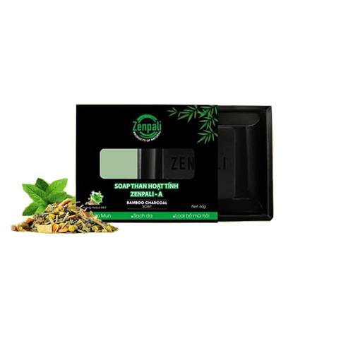 Xà phòng than hoạt tính Zenpali A - Soap ngừa mụn, sạch da, loại bỏ mùi hôi chân, hôi nách