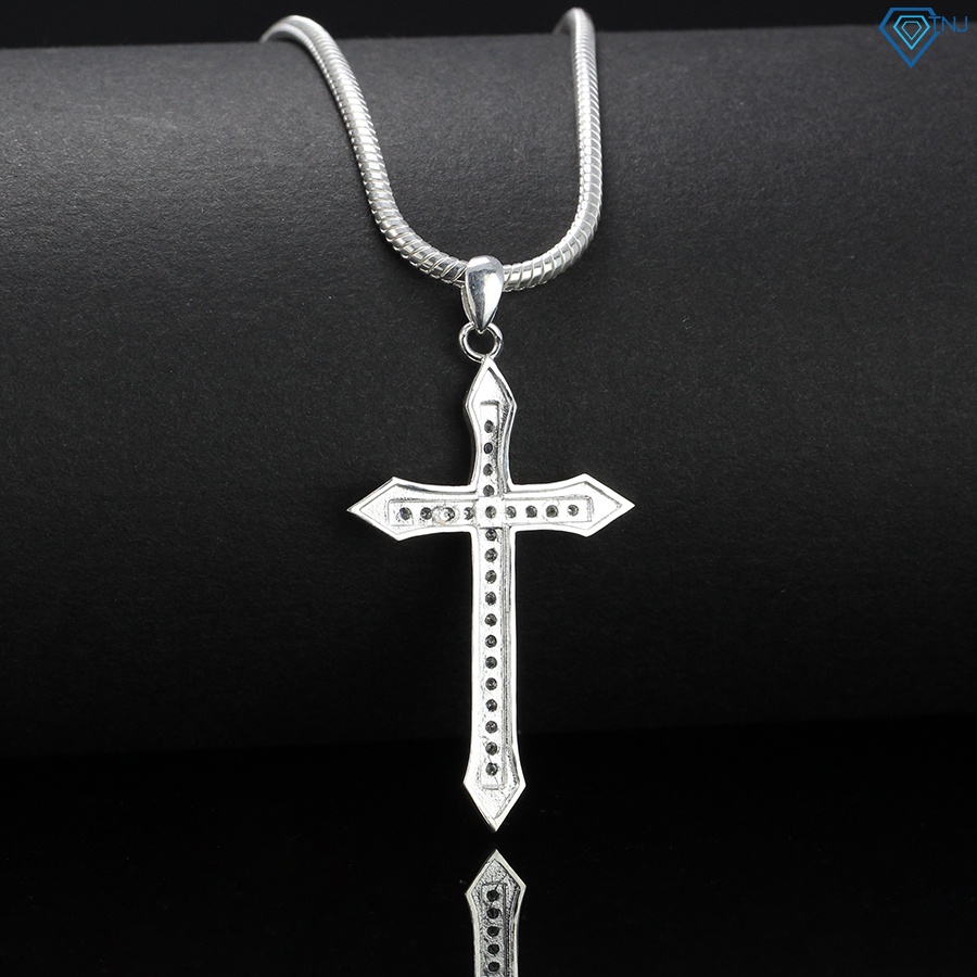 Dây chuyền bạc 925 nam mặt thánh giá đính đá DCA0058 Trang Sức TNJ