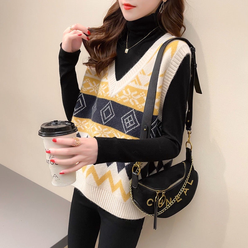 Áo len gile ( gi lê ) nữ thổ cẩm hàng Quảng Châu cao cấp thu đông 2021 | BigBuy360 - bigbuy360.vn