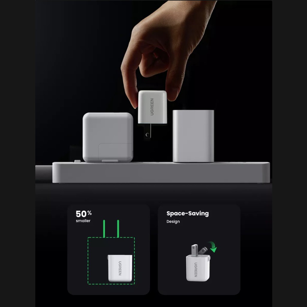 Củ Sạc Nhanh Ugreen 20w mini, 1 Cổng Usb-C PD, Sạc Nhanh