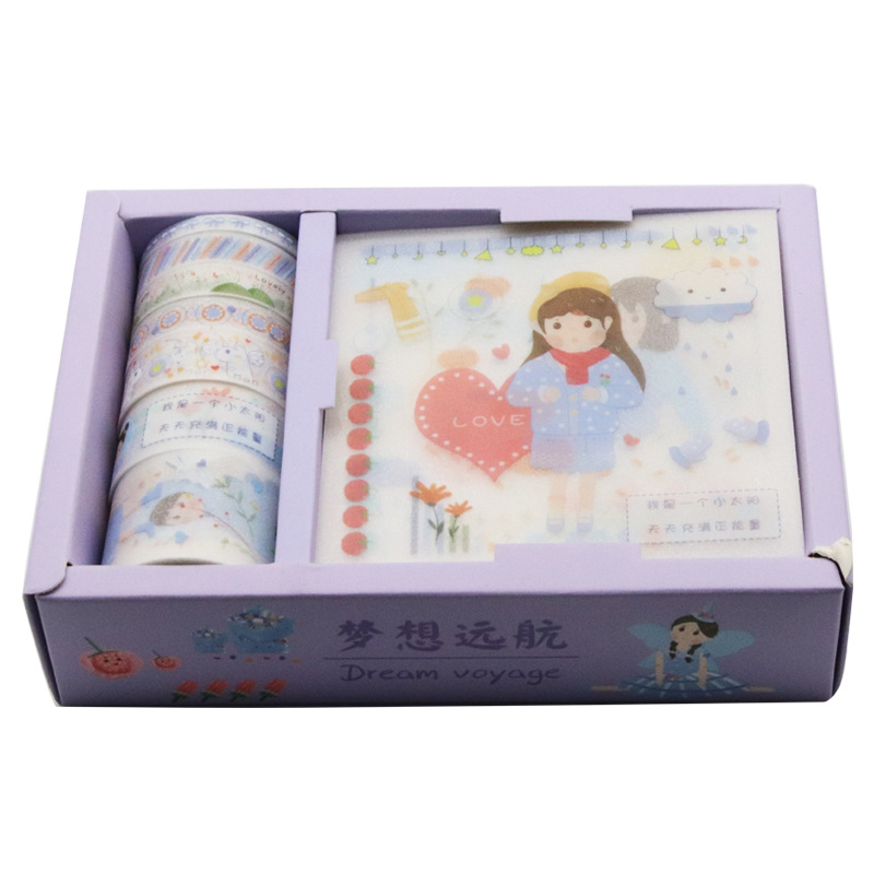 Frosted Paper Tape Hand Account Set Cartoon Sticker Combination DIY Diary Handbook Decoration