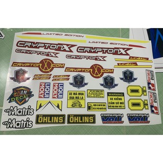 tem exciter 2010 crypton X đỏ vàng