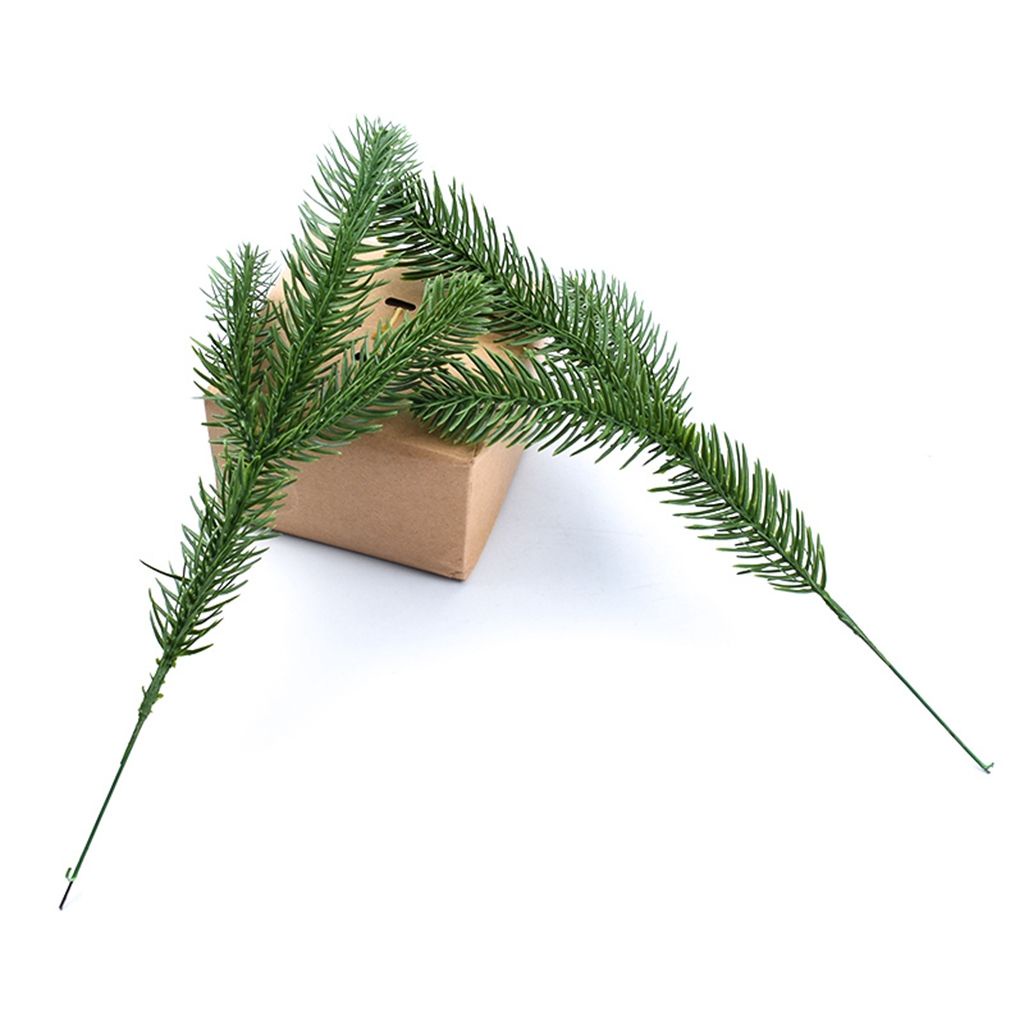 DARON 5/10 pcs/pack Artificial Pine Needles Creative Wreath Accessories Christmas Decorations Evergreen Plants DIY Crafts Beautiful Lifelike Plastic Reuseable Home Decor