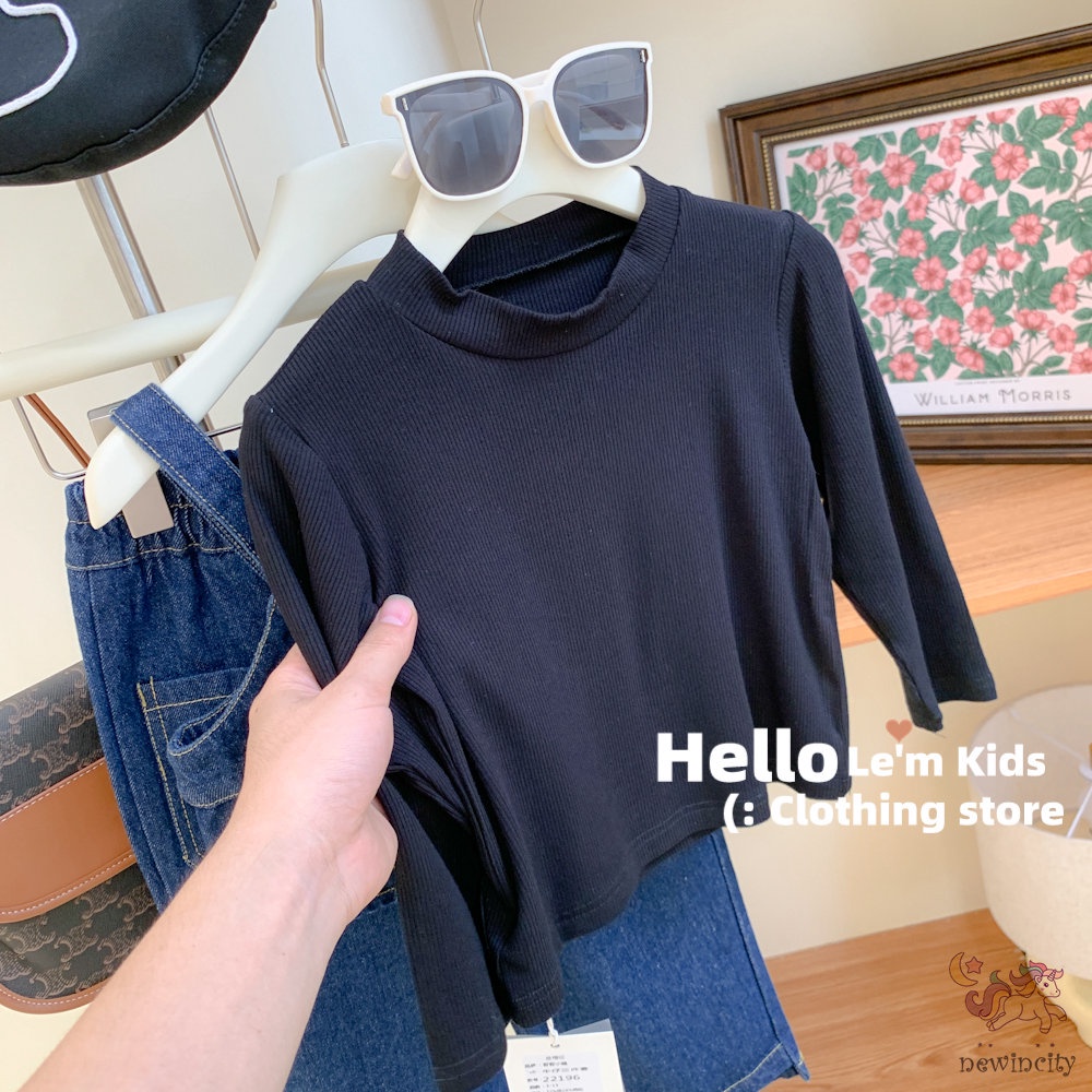 Set Đồ Mùa Đông 3 Món Gồm Áo Denim Không Tay + Áo Cổ Lọ + Quần Denim Phong Cách Hàn Quốc Cho Bé Gái