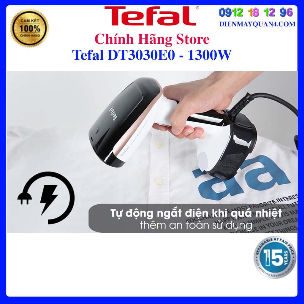 [Mã ELHAMS5 giảm 6% đơn 300K] Bàn ủi hơi nước cầm tay Tefal DT3030E0, Hàng chính hãng, Mới 100%