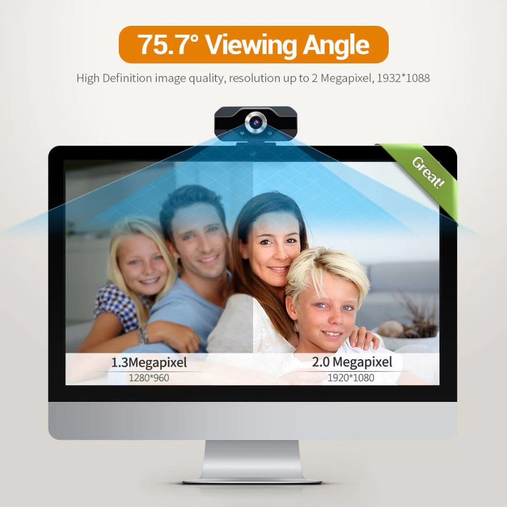 Webcam Escam Hd 2mp 1080p - Pvr006 - Màu Đen Kèm Micro Cho Máy Tính | BigBuy360 - bigbuy360.vn