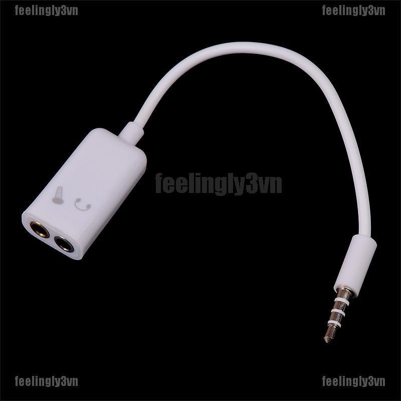 ❤ADA❤ Dây cáp chia cổng tai nghe 3.5mm cho điện thoại TO