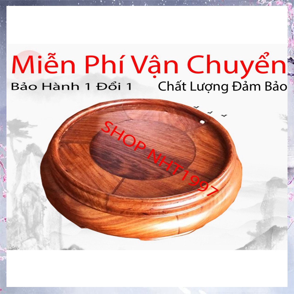 Đế kê gỗ Hương 100% Kỷ đế tròn gỗ hương đỏ Kỷ tròn - Đế tròn không chân - Đế bát hương (đồ thờ gỗ, k
