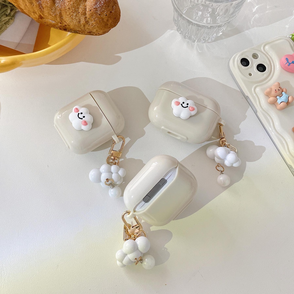 Vỏ Bảo Vệ Hộp Sạc Tai Nghe Bluetooth Không Dây AirPods Pro 1 / 2 3 2021 gen3 Bằng Silicon tpu Mềm Hình Đám Mây 3D Dễ Thương