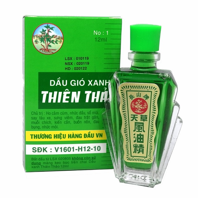 Dầu gió xanh Thiên Thảo 12ml dầu gió Trường Sơn chính hãng