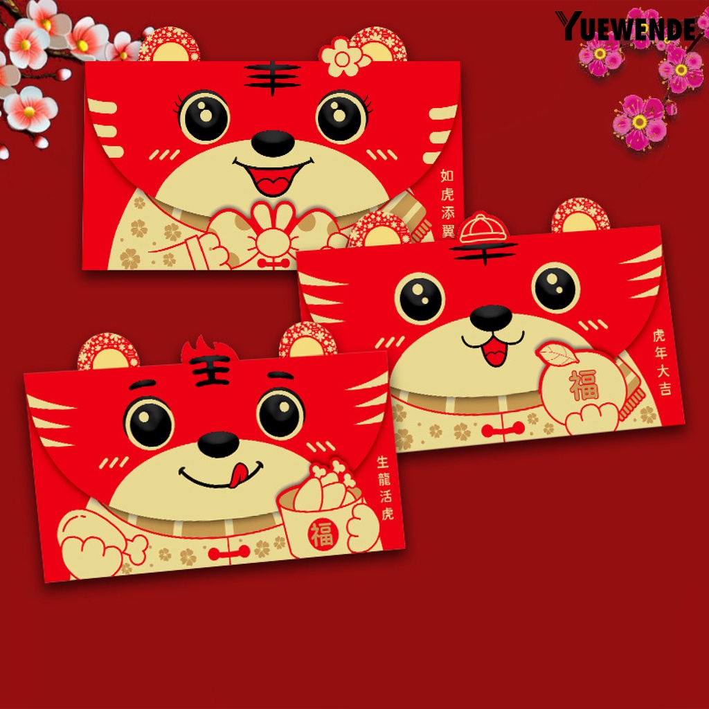 Set 6 phong bì in họa tiết động vật năm mới 2022