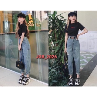 Jean Baggy Rách Gối Cho Nữ