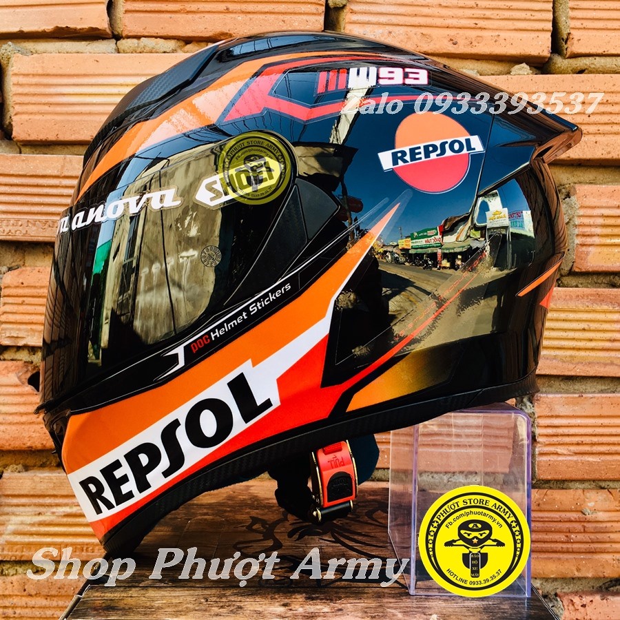 Tem dán mũ bảo hiểm fullface hoặc nón 3/4