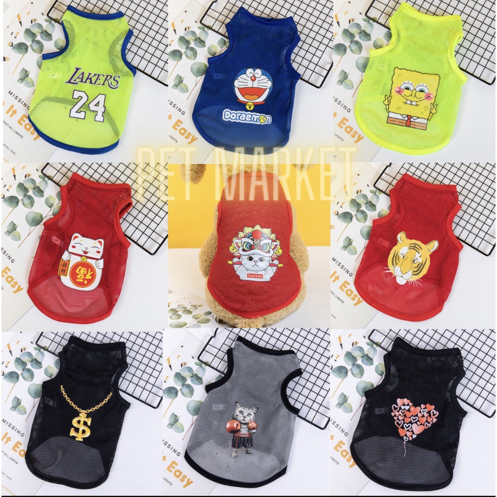 Áo Thun Lưới Thoáng Mát Cho Chó Mèo