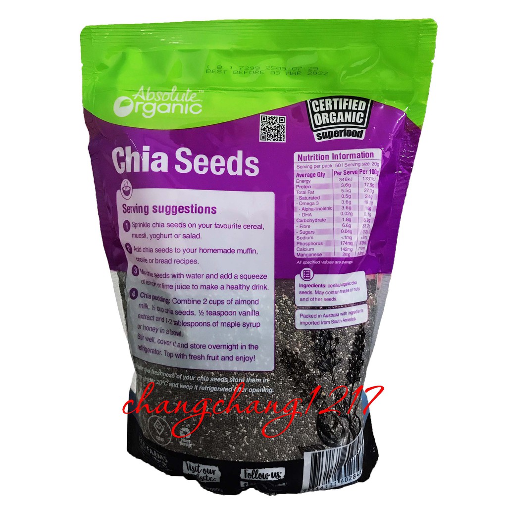 Hạt Chia Úc Gói 1kg