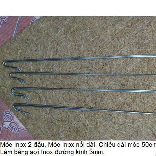 10 Móc Inox 2 đầu móc inox nối dài 45-50cm treo lan nhập khẩu-  chuyên dụng.