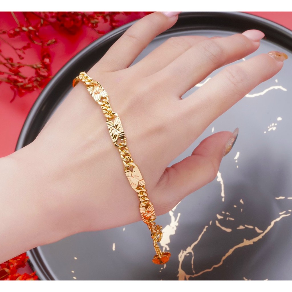 Lắc Tay Nữ Mạ Vàng 18K Mẫu 08-070321- Mang đi chơi, đi tiệc rất đẹp - Bao hoàn tiền, bao đổi trả trong 07 ngày