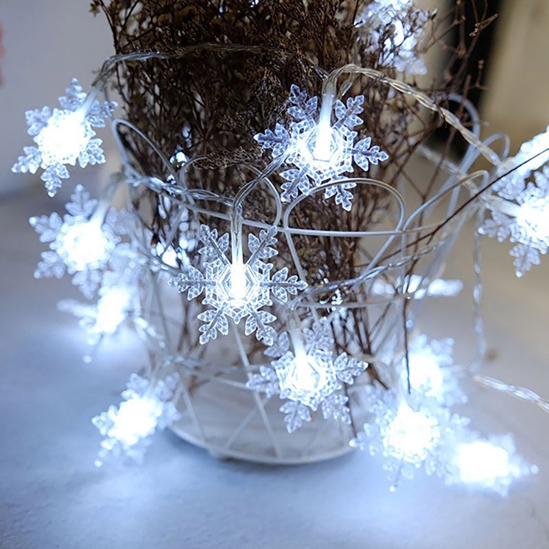 Dây đèn LED 20 bóng hình bông tuyết trang trí giáng sinh