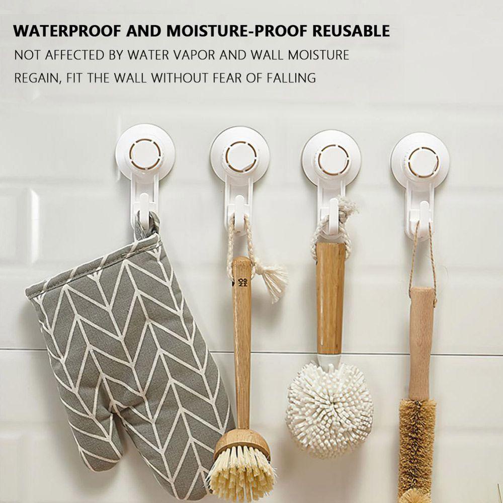 Bộ 2 Móc Treo Đồ Dùng Nhà Bếp / Nhà Tắm Gắn Tường Không Cần Khoan Lỗ