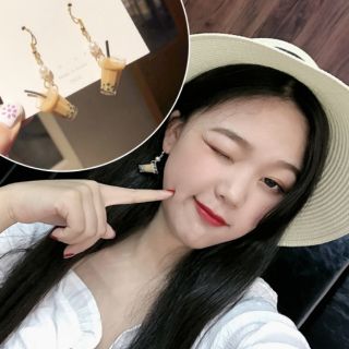 Bông tai trà sữa trân châu cute