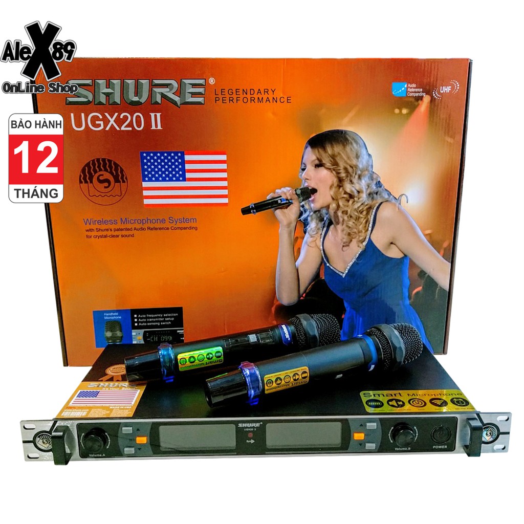 Micro Shure UGX20ii-Loại 1 Không Dây Chuyên Nghiệp (BH 12 T - 1 đổi 1 trong 7 ngày)