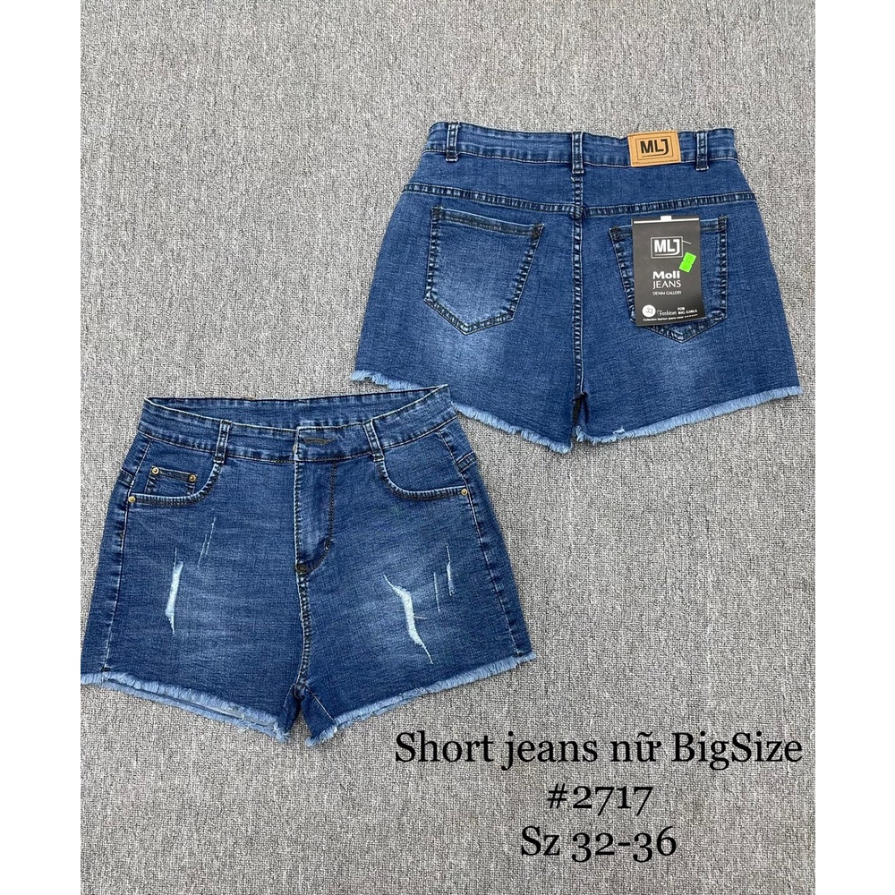 [Bigsize] Quần Sọt Jean Nữ Hàng Co Giãn Rách Tua Lai Màu Xanh Từ 60-85kg Mã 4278