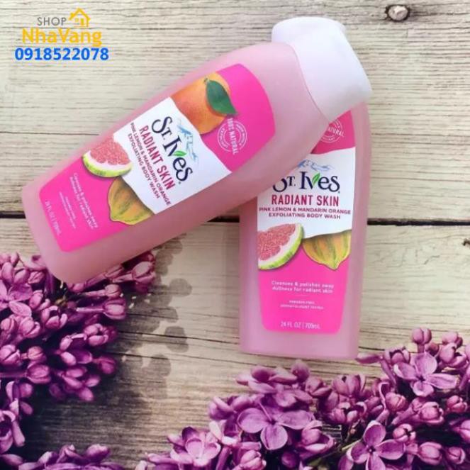 HCM Sữa tắm làm sáng da Hương Cam Chanh St. Ives Even & Bright body wash 400m