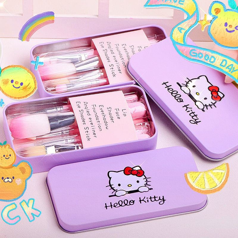 Bộ Cọ Trang Điểm 7 Cây Mèo KITTY Kèm Hộp Cao Cấp, Bộ Cọ Make Up 7 Cây Chuyên Nghiệp Mèo KITTY