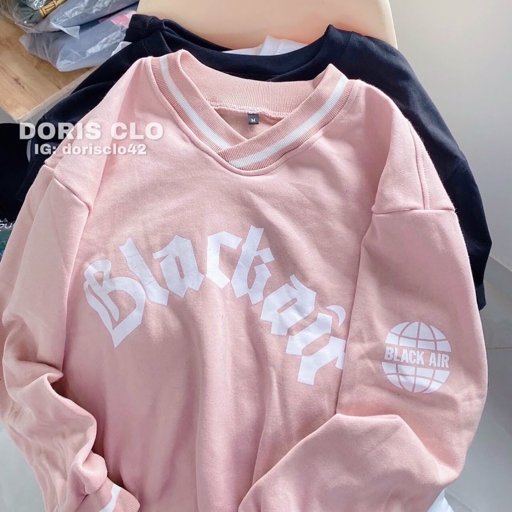 Áo khoác nam nữ nỉ ngoại sweater in chữ BlackAir