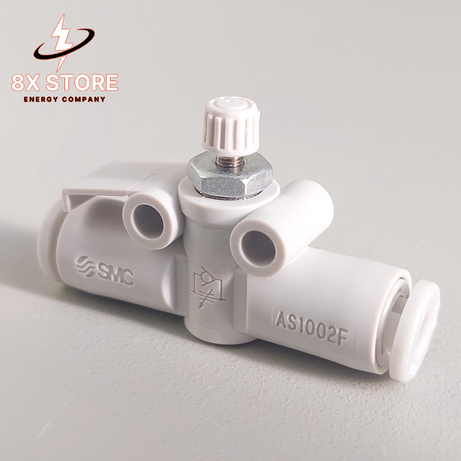 Van tiết lưu SMC AS1002F-04 hai đầu cắm nhanh ống Phi 4